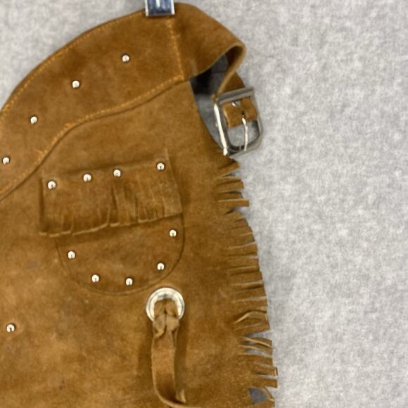 Vintage Sears Kids Suede Leather Fringe Cowboy Chaps Blue Size S (2-4) - Picture 5 of 7